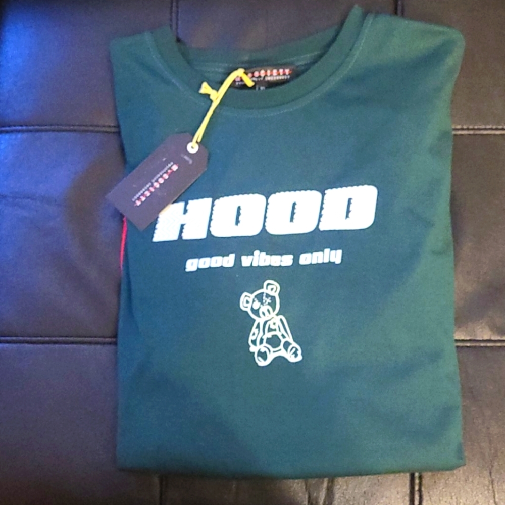 NWT Hood Good Vibes Only Men's T-shirt Green Sz XL